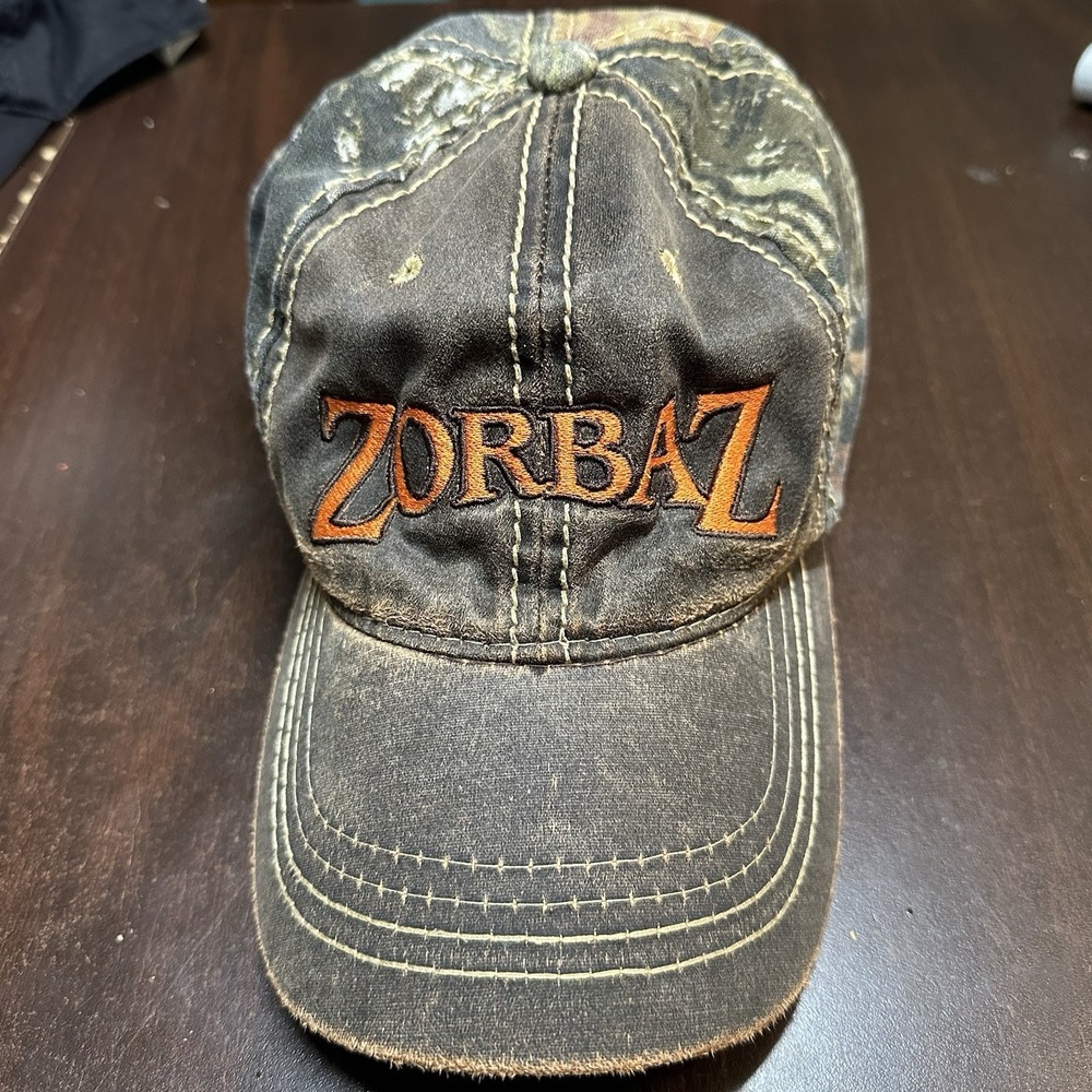 Vintage Zorbaz Detroit Lakes Mossy Oak Camo Strapback Hat Cap Port Authority Y2K